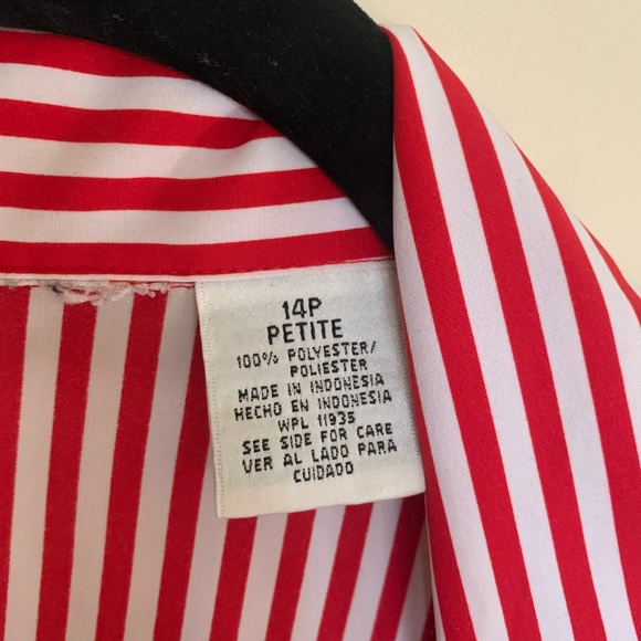 Red/White striped button down. - Picture 3 of 3